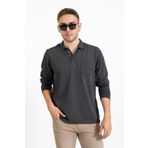 Mutlu City Erkek Orta Yaş Ve Üzeri Polo Yaka Cepli Uzun Kollu Mevsimlik Sweatshirt -füme 1103