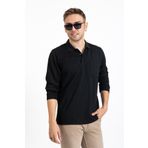Mutlu City Erkek Orta Yaş Ve Üzeri Polo Yaka Cepli Uzun Kollu Mevsimlik Sweatshirt -siyah 1103