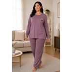 Mutlu City Kadın Orta Yaş ve Üzeri Regular Büyük Beden Esinti Kumaş Anne Pijama Takımı 4575