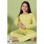 Mutlu City Yeni Model Kız Çocuk Pijama Takımı K059 - 7 Yaş - Sarı
