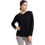 Mutlu City Yeni Sezon 2024 Sade Desen Yuvarlak Yaka Regular Kalıp Anne Penye Bluz 6380 - Siyah - XL
