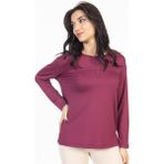Mutlu City Yeni Sezon Sade Desen Yuvarlak Yaka Likralı Anne Penye Bluz 6484 - Gül Kurusu - 2XL