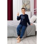 Mutlu City Yeni Sezon Sonbahar/kış Erkek Çocuk Skate Desenli Polar Pijama Takımı 4515 - Lacivert - 4 - 5 Yaş