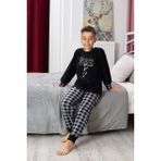 Mutlu City Yeni Sezon Sonbahar/kış Erkek Çocuk Skate Desenli Polar Pijama Takımı 4515 - Siyah - 11 - 12 Yaş