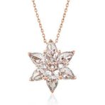 Mutlu Gümüş Rose Beyaz Lotus Çiçeği Kolye