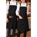 Mutlu Gym Alpaka Kumaş Atölye Barista Seramik Aşçı Master Chef Çiçekçi Pastacı Mutfak Önlüğü - 70 x 80 cm - Siyah