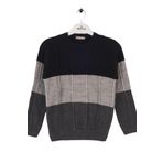 Mutlu Kids Çizgili Erkek Kazak Gri 10-11 Yaş