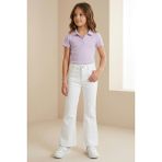 Mutlu Kids Kız Çocuk Ispanyol Paça Pantolon - Beyaz - 3 Yaş