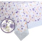 Mutlu Land Dolores Pvc Masa Örtüsü Kenar Dantel Beyaz - Mor - 152 x 152 cm - Mor - Beyaz