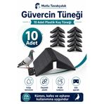 MUTLU TAVUKÇULUK 10 Adet Güvercin Tüneği Siyah Plastik Askı Aparatlı Duvar Tipi Tünek Kuş Konma Dinlenme Aparatı