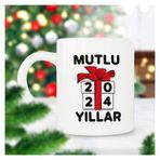 Mutlu Yıllar 2024 Kurdela Yılbaşı Hediyesi Baskılı Kupa Bardak