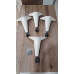 MUTLUALIŞVERİŞMERKEZİ Tekerlekli Sihirli Sehpa Masa Ayağı 360 Derece Dönebilen 20 Cm Lüx 4 Adet Ekru Renk Vida Hediyeli