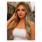 MutluBiDünya Bir Adet Turkuaz Renk Çıtçıtlı Hair Tinsel Saç Aksesuarı Saç Simi