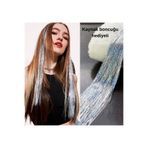 MutluBiDünya Keratinli Dağılmaz 4 Parça Saç Simi, Saç Teli, Gelin Teli, Hair Tinsel, Simli Saç Aksesuarı