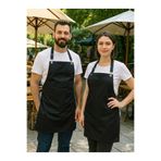 MUTLUGYM Gabardin Kumaş % 100 PAMUK Ayarlanabilir Askılı Garson – Barista – Şef Önlüğü_SİYAH MUTFAK ÖNLÜĞÜ