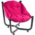 MutluPaket Kolay Kurulum Ergonomik Paşa Bahçe Keyif Koltuğu (Fuşya Pembe) - Siyah