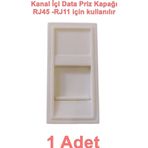 MUTLUSAN 45x22.5 Kanal İçi Panjurlu Data Priz Kapağı / Telefon Kapağı (RJ-11 / RJ-45 Keystone Jack İ