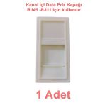 Mutlusan 45X22.5 Kanal İçi Panjurlu Data Priz Kapağı / Telefon Kapağı (Rj-11 / Rj-45 Keystone Jack İçin Uygundur)
