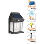 Mutlusan Venus Sensörlü Solar LED Aplik IP65 Dış Mekan Duvar Aydınlatması - Siyah