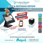 Mutpos Lotus Pecas Cafe & Restoran Adisyon ve Sipariş Yönetim Sistemi Seti - Lotus Pecas Onset Yazılım Dahil Süresiz Lisans
