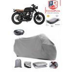 Mutt Akita 125 Branda Gri Arka Çanta Uyumlu(Topcase) Motosiket Brandası Motor Örtüsü Çadır Su Geçirmez Motosiklet Kılıfı Motor Brandası,lastikli,taşıma Torbalı