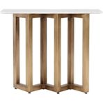 MUVA Concept Fiora Gold Metal Modern Tasarım Asimetrik Beyaz Mermer Dresuar
