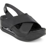 Muya 31213 Orthopedix Assos Anatomik Air Max Tabanlı Cırtlı Full Siyah Kadın Sandalet