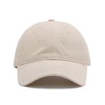 MUYAN Beyzbol Şapkası Erkek Kadın Pamuk Ayarlanabilir Güneş Şapkası Dış Mekan Spor Boş Zaman Snapback Beyzbol Şapkası, Bej, 56-61