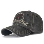 MUYAN Distressed beyzbol kepi, üniseks, retro şapkalar, dış mekan sporları, boş zaman, güneş koruması, pamuk beyzbol şapkası, Siyah, 56-60