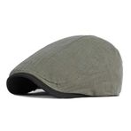 MUYAN Erkek Kadın Pamuklu Sürgülü Şapka Vintage Flatcap Newsboy Şapka Bere Cabbie Ivy Cap, asker yeşili, 56