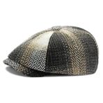 MUYAN Kadın bere siperli şapka erkek Newsboy kep kareli vintage tarz bere şapka sekizgen şapka sıcak kış şapkası, Siyah, 55-59