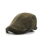 MUYAN Şemsiyeli Şapka Kış Sürgülü Şapka Unisex Örme Bere Cabbie Ivy Flat Cap, B#asker yeşili, 57