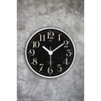 Muyika Design Kiely Mıknatıslı Siyah Buzdolabı Saati 11 cm Metal Yuvarlak Tasarım