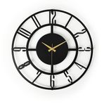 Muyika Duvar Saati 50Cm Sessiz Mekanizma Siyah Metal Kasa Modern Tasarım - Bunnela Siyah 50 Mds-50 Myk1197-07