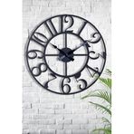 Muyika Duvar Saati 70Cm Sessiz Siyah Metal Kasa Modern Büyük Duvar Saati Bonnimetal 70 Siyah Mds-70 Myk1212-70