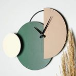 Muyika Muyika Mateen Metal 47-31cm Dekoratif Duvar Saati (kahve-yeşil-krem) Mds-50 Çok Renkli