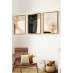 Muyika Premium Ahşap Çerçeveli 3Lü Modern Iskandinav Bohem Tarz Dekoratif Ev Dekorasyonu Tablo Seti-Set14 Myk3014-1