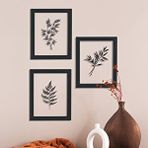 Muyika Regina Siyah 3 Parça Ahşap Çerçeveli Cam Üstü Baskı Tablo Seti 28x66cm