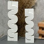 Muyika Soyut Dekoratif Obje Modern Minimalist Ev Aksesuar Biblo,ev Ofis İçin Şık Tasarım - 2'li Sütun Beyaz