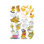 Muz Sticker Set 20 Parça Telefon, Tablet, Defter, Laptop Sticker