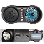 Muzık Kutusu Solar Sarjlı Bt/Usb/Sd/Fm Masa Fanlı Fenerlı Nns Ns-8058Sf