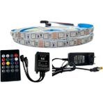 Müzik Modlu Ir Kumandalı Rgb Şerit LED Set 5050 Ledli 3çipli 5metre IP20 - 5 m - Çok Renkli