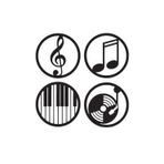 Müzik Nota Ahşap MDF Dekoratif Tablo - Müzik Temalı Duvar Dekoru (40x40 cm)