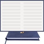 Müzik Nota Defteri (Anahtarsız)% 100 El Yapımı, El Dikişi, (İplik Dikiş) Kuşe Ciltli (A/4) Lacivert