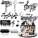 Müzik notaları Cupcake Topper Happy Birthday pasta dekorasyonu müzik parti pasta dekorasyonu pasta süsü müzik rock müzik konser temalı baby shower düğün doğum günü parti pasta dekorasyonu (A)