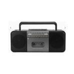 Müzik Seti Fm Radyo USB Mp3 Player Kablosuz Hoparlör Bluetooth Retro Teyp Kaset Çalar - Gri
