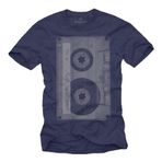 Müzik Tişörtü Erkek Genç & Çocuk | Kaset Desenli Vintage Tasarım | Rock, Hip Hop, Elektro Stil Mavi Erkek M