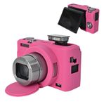 MUZIRI KINOKOO Canon G7X Mark III Kamera için Yumuşak Silikon Kılıf Canon PowerShot G7 X Mark III/G7X III/G7X3 Kamera için Hafif Kılıf - Çıkarılabilir Lens Kapaklı Çizilmez Koruyucu Kılıf - Gül