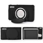MUZIRI KINOKOO Canon PowerShot SX740 SX730 HS Kamera için Silikon Kılıf - Çıkarılabilir Lens Kapaklı Yumuşak Kauçuk SX730 SX740 HS Koruyucu Kılıf - Slim Fit SX740 sx730 HS Kılıf- - Siyah