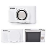 MUZIRI KINOKOO Canon SX740 SX730 HS Kamera için Silikon Kılıf - Yumuşak Hafif Powershot SX730 SX740 HS Çıkarılabilir Lens Kapaklı Koruyucu Kılıf - Kamera Düğmelerine Erişim Sağlar - Beyaz